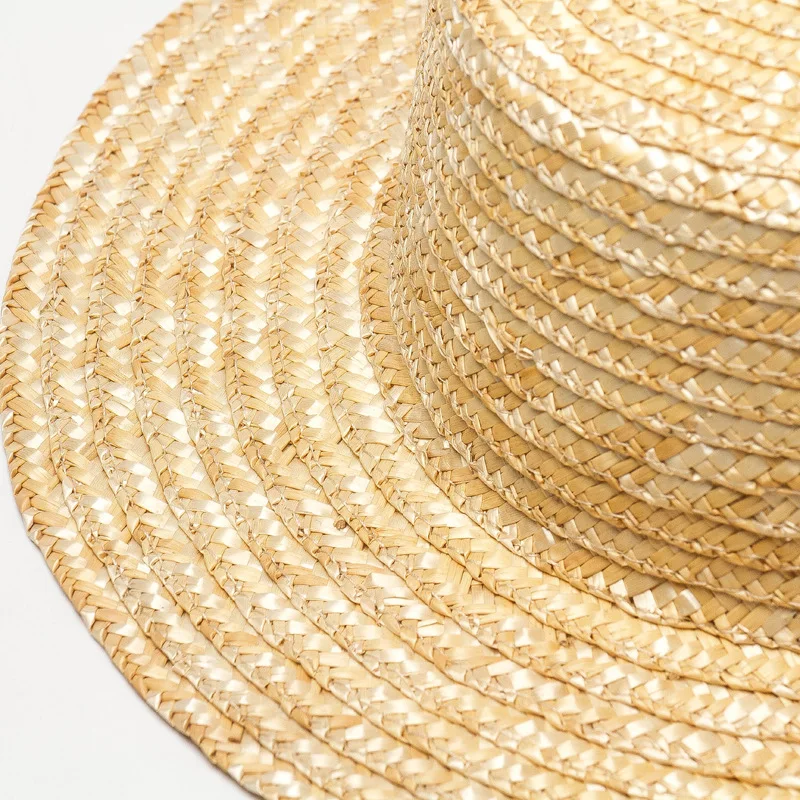 Customized Solid Color Straw Hat Boater Cap Summer Fedoras Beach Sun Hat Mateial Top Hat Craft Fascinator Base