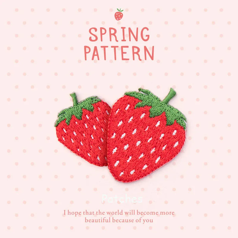 Strawberry Embroidery Patch Parches Ropa Termoadhesiv Bordados Para Ecusson Coudre Applique Pegatinas De Planchar Thermocollant