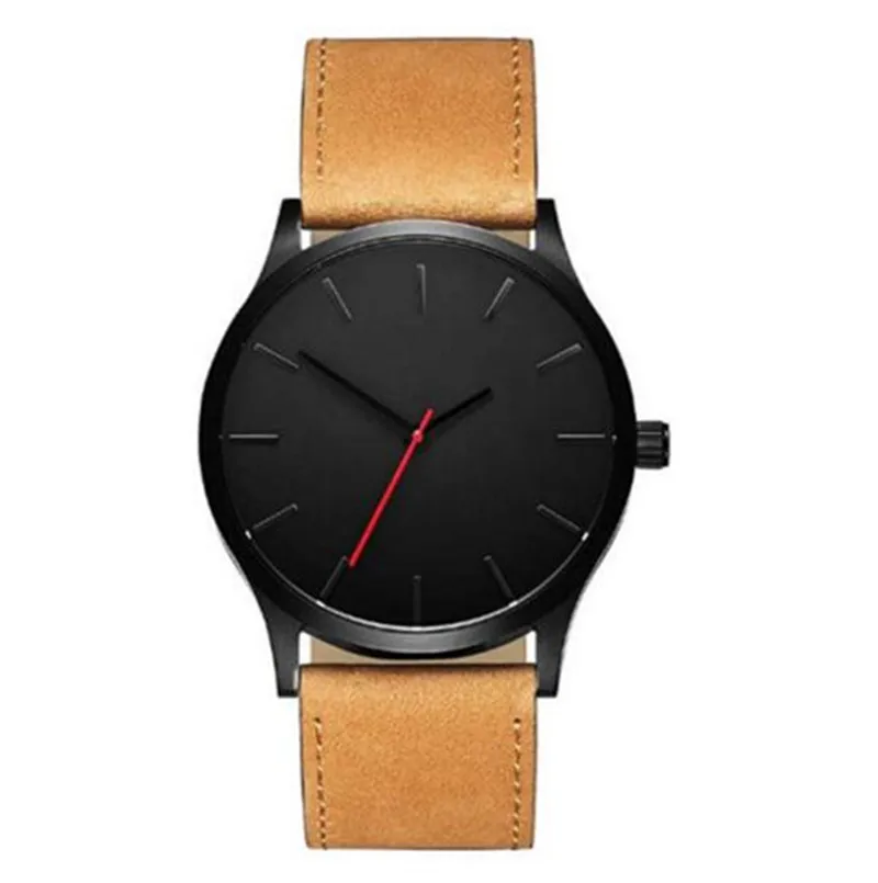 No Logo Men Watches Leather Band Quartz Wristwatches Men Sports Watches Fashion Casual Man Watch reloj hombre Relogio Masculino