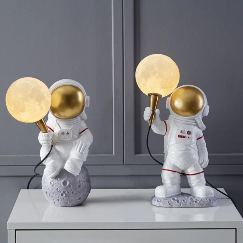 

3D Astronaut Lunar table lamps for bedroom spaceman moon exploring desk lamp birthday/Christmas Present Decoration Lamp