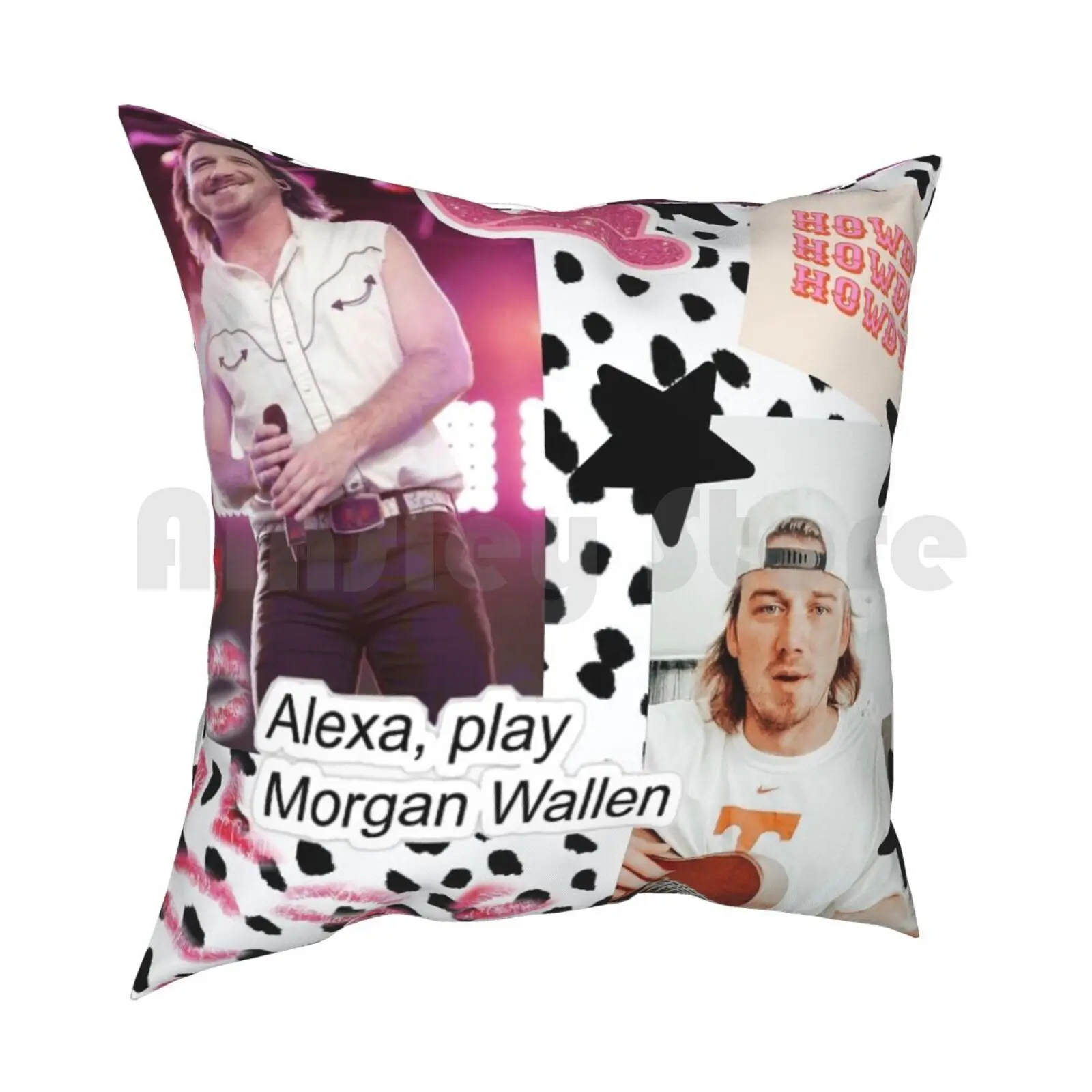 Morgan Wallen Collage Pillow Case Printed Home Soft DIY Pillow cover Country Country Music Morgan Wallen Luke Combs Cow