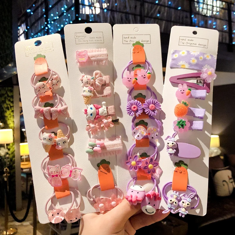 18 Pcs/Box Chidlren Cute Sweet Cartoon Safety Ornament Hair Clips Girls Baby Lovely Hair Bands Kids Hairpins Hair Accessories