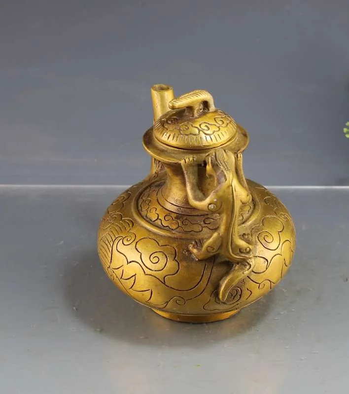 

Furong pot tea with antique brass double bamboo joint