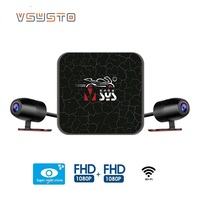 VSYSTO Dual 1080p Full HD Resolution Motorcycle DVR WIFI Dash Camera No Screen Night Vision Video Recorder