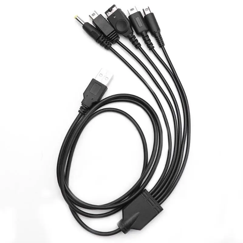 كابل شحن USB 5 في 1 لـ Nintendo ، كابل شحن USB لـ 3DS XL NDS Lite NDSI LL WII U ، لـ Nintendo GBA و Sony PSP 1000/ 2000
