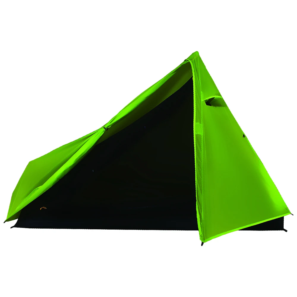 YOUGLE Ultralight Camping Tent Green 3 Season Single men Professional 15D Nylon Silicon Coating Tents Aluminum alloy rod 650g