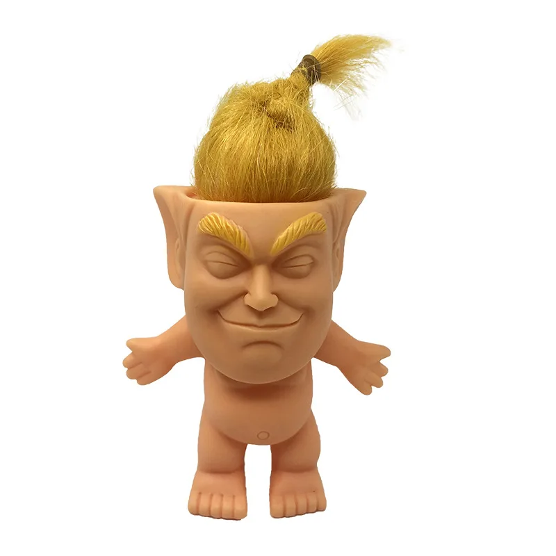 10cm  US Donald Trump Action Figure Troll Doll Figures Hair to The Chief Lucky Trolls Funny Toys Decompression toys