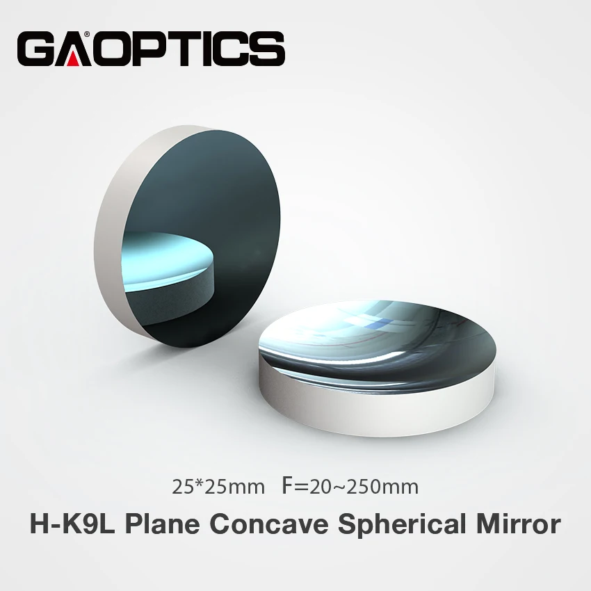 25mmx25mm Flat Plano Concave Aluminum Coated Spherical Reflective Mirror