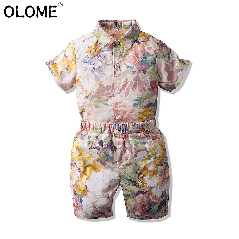 

OLOME 3D Children Clothing Sets Kids Suits Novelty Flora Girls and Boys Shirts+Pants Fashion Toddler Clothes 2PCS Infant Costume