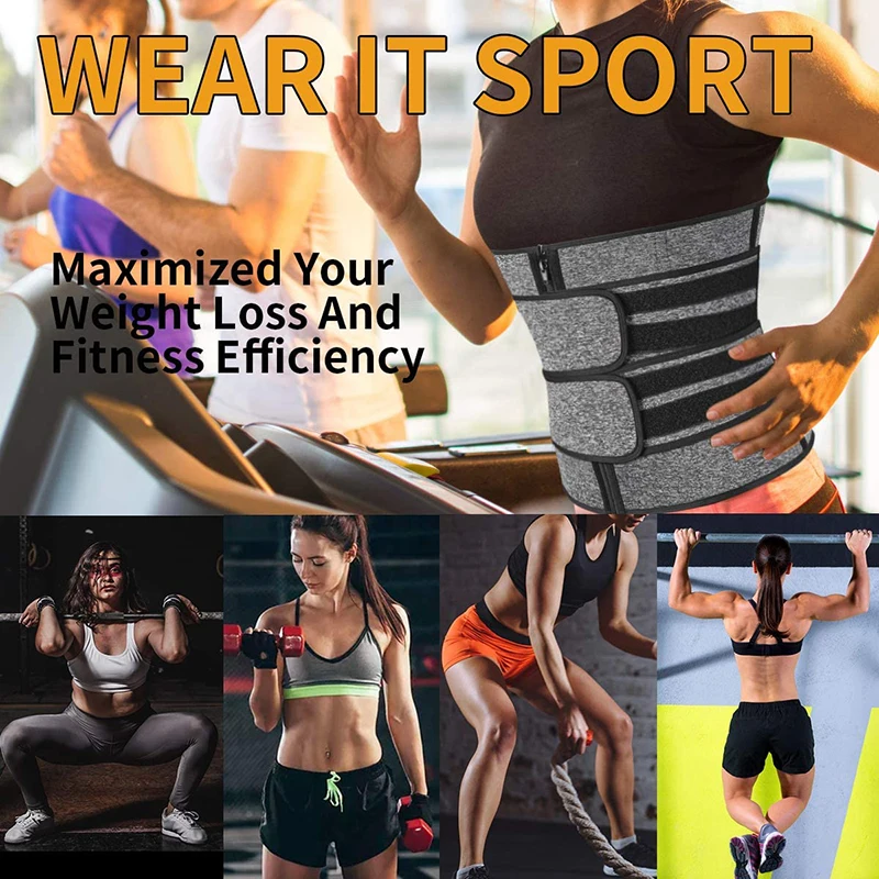 Neoprene Sauna Waist Trainer Corset Sweat Belt for Women Weight Loss Compression Trimmer Workout Fitness