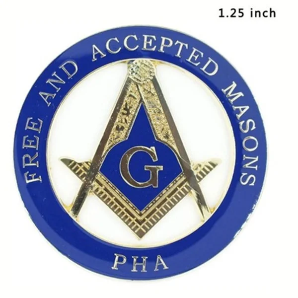 Masonic Lapel Pin - Large Freemason Symbol Badges with Clutch, 1.25 inch