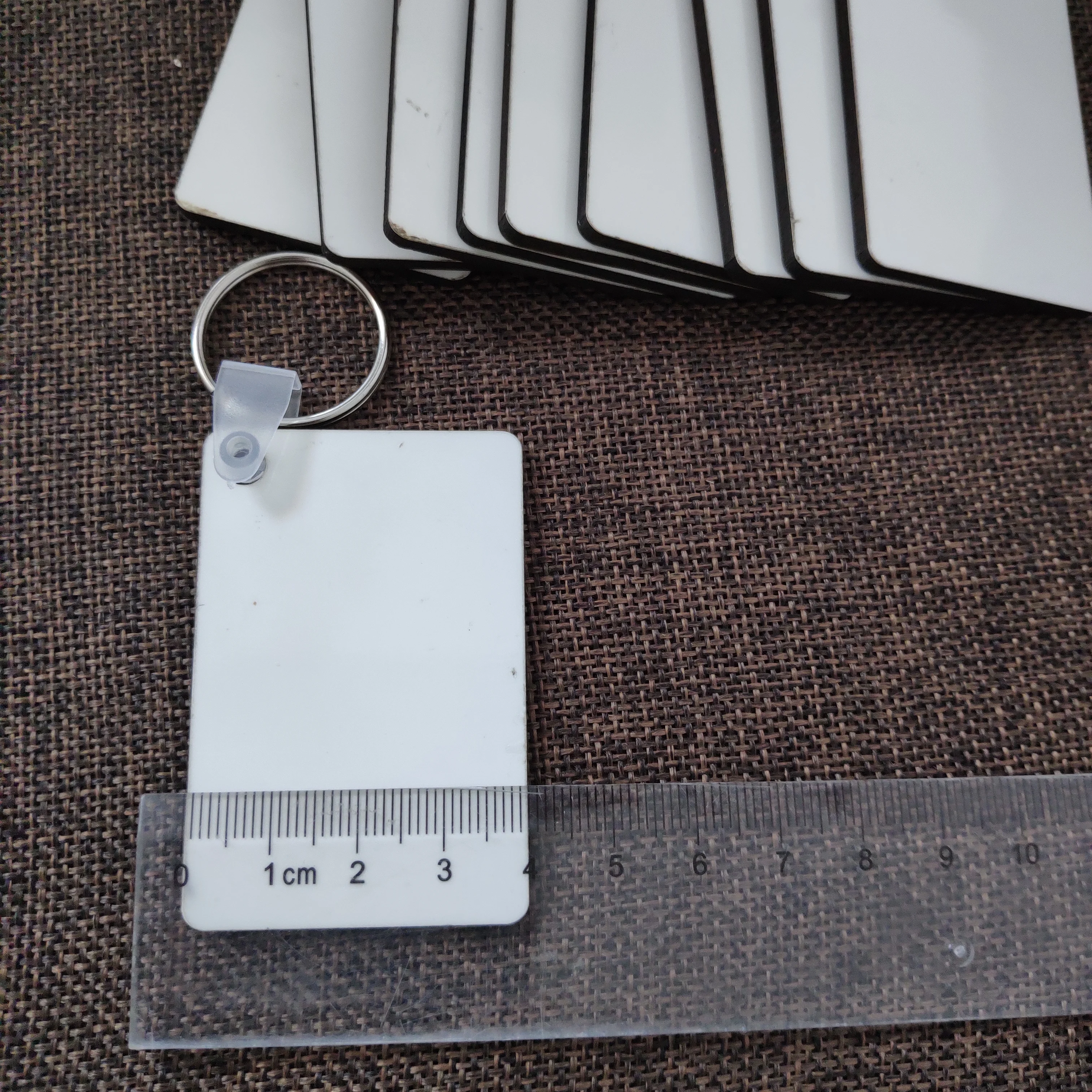 100pcs/lots Blank Sublimation MDF KeyRing Tags Keychain 4x6cm DIY Gift Sublimation Transfer Two sides can Print