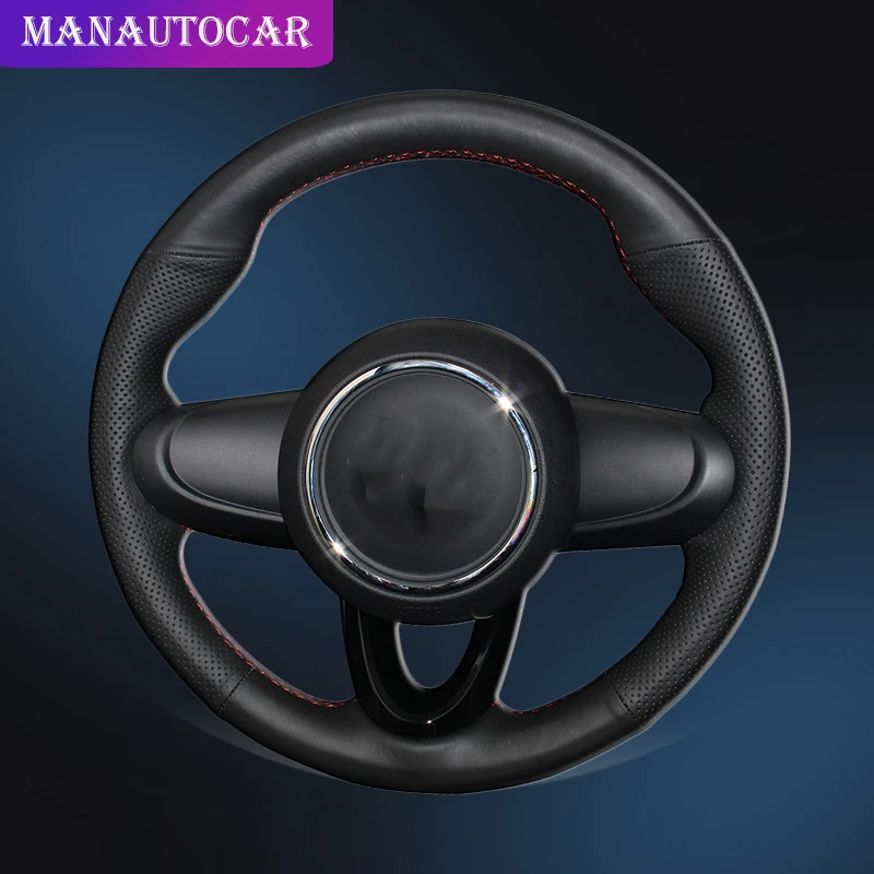 

Custom Auto Braid On The Steering Wheel Cover for Mini Coupe 2016 Hand Stitched Car Steering Wheel Covers Interior Accessories