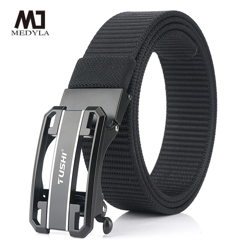 

MEDYLA Men‘s Belt Personalized Design Automatic Buckle Nylon Belt Fashion Casual Business Belt Canvas Belt Youth Belt BLL039