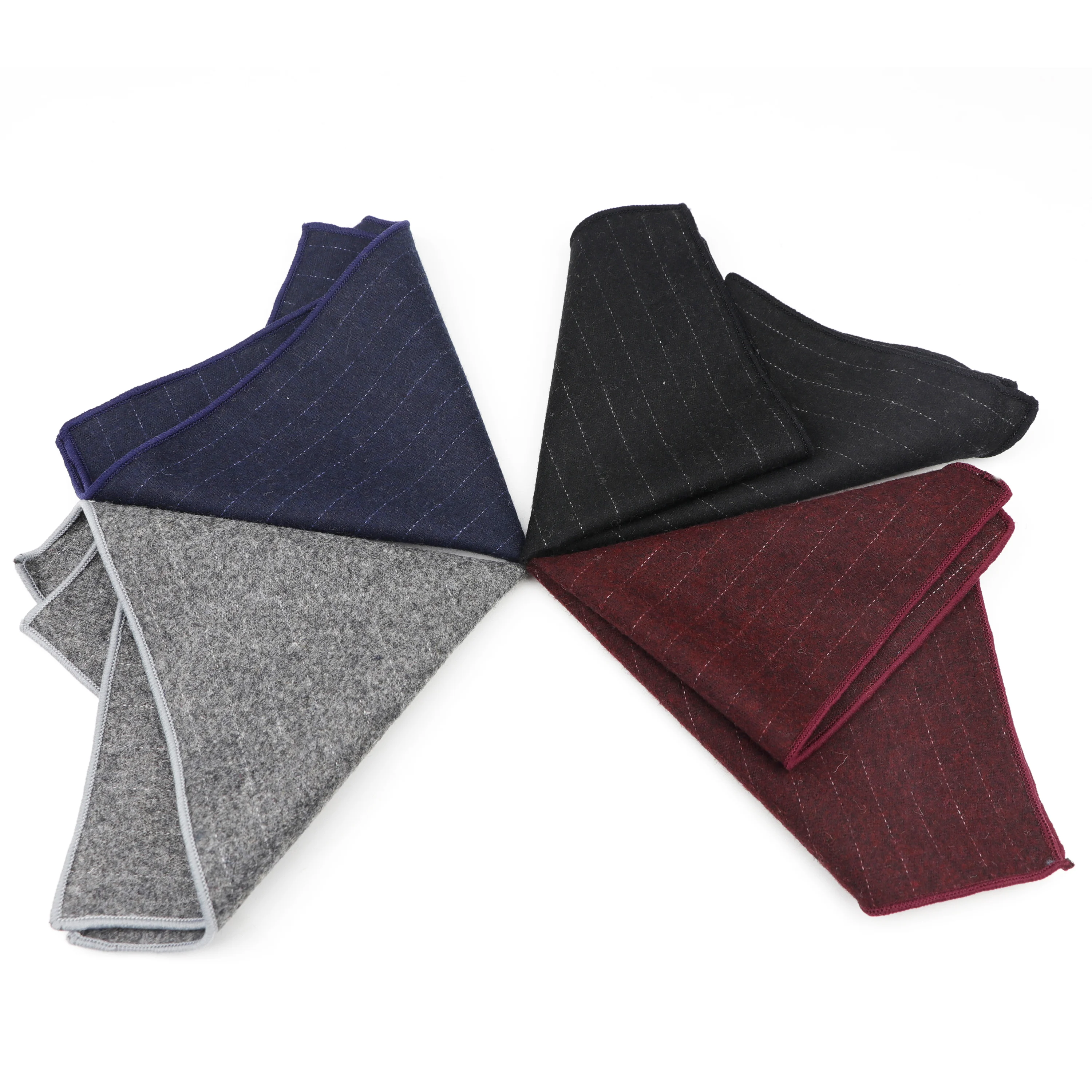 Striped Pocket Square for Men Pattern Wool Polyester Handkerchief Colorful Gentlemen Wedding Designer