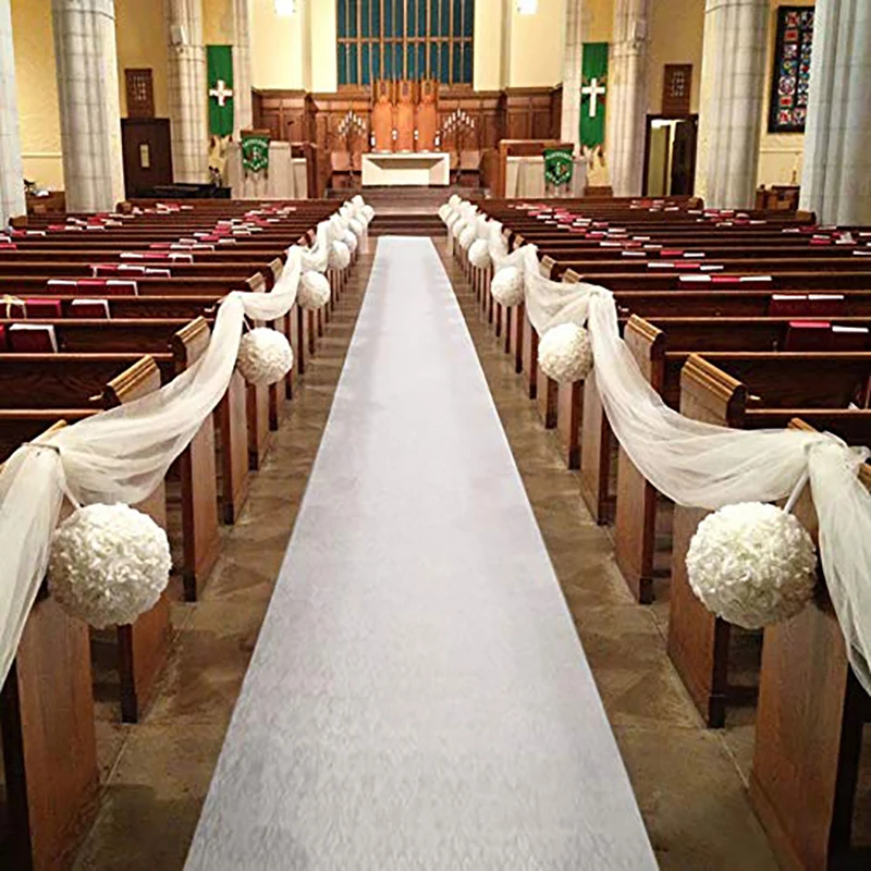 Champagne White Wedding Aisle Runner Carpet Romantic Suitable For Special Occasion Wedding Carpet Non-slip Wedding Aisle Runner