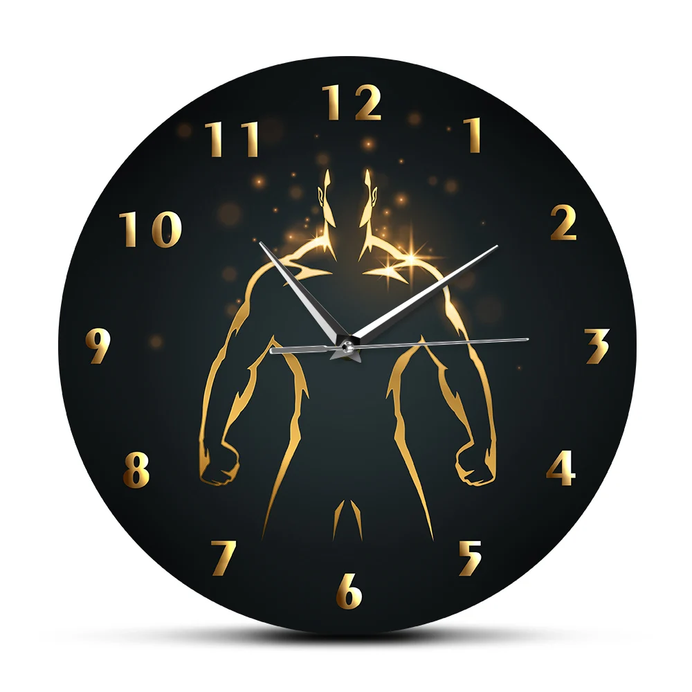 Strength Training Time Clock Sport Art GYM Wall Clock Fitness Body Building Quiet Sweep Wall Watch Man Cave Living Room Decor