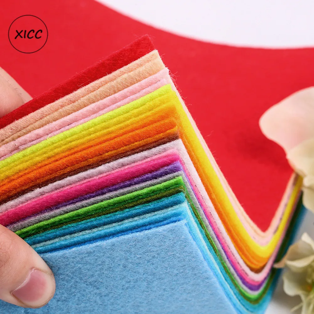 1mm 15*15/30*30cm Handmade Non Woven Felt Fabric Flowers Craft Colorful Toy Dolls Sewing Material Needle Punch Home Decoration