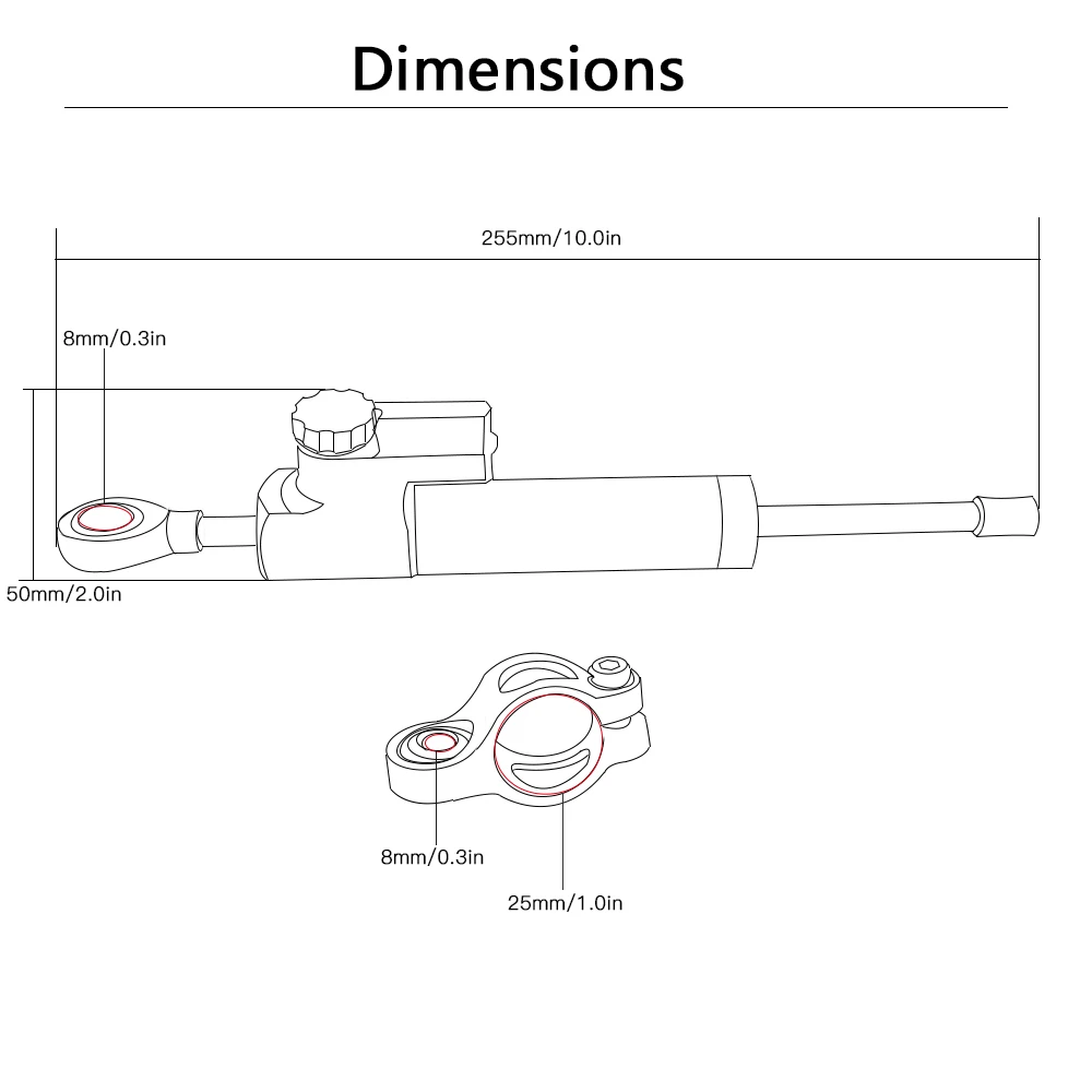 Stabilisateur d'amortisseur de direction de moto, contrôle de sécurité inversé linéaire pour Kawasaki Z750 2007 – 2011 Z 750 2008 2009