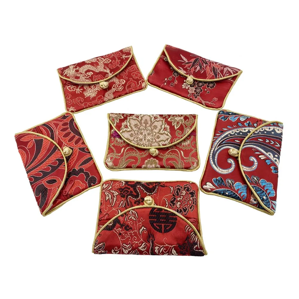 Vintage Brocade Zijde Portemonnee Vrouw Kleine Portemonnee Traditionele Gesp Sieraden Pouch Dames Mini Geld Tas Kinderen Kaarthouder