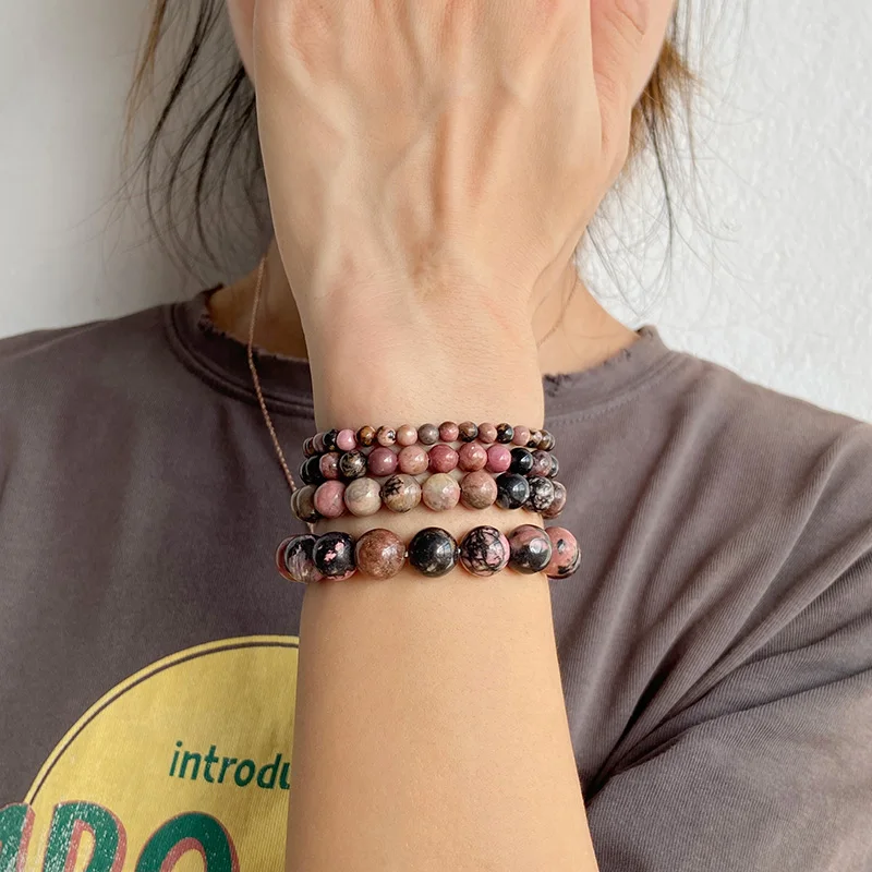 1 Pc Naturstein Armbänder Onyx Achate Runde Perlen Armreifen Für Weibliche Männer Schmuck Reiki Handgemachten Schmuck Yoga Heilung 19 CM – Detail 21