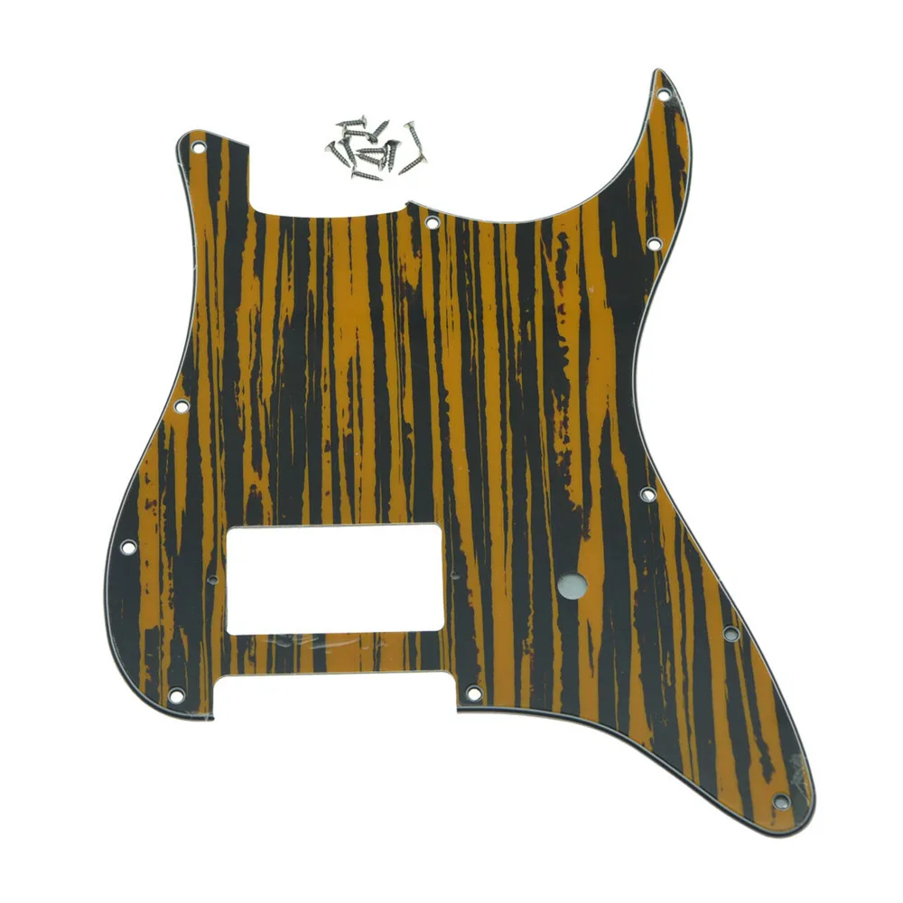 Tawny Stripe 11 Hole ST Strat One Humbucker Guitar Pickguard Scratch Plate Fits Fender Delonge Guitar Parts Guitar Accessories