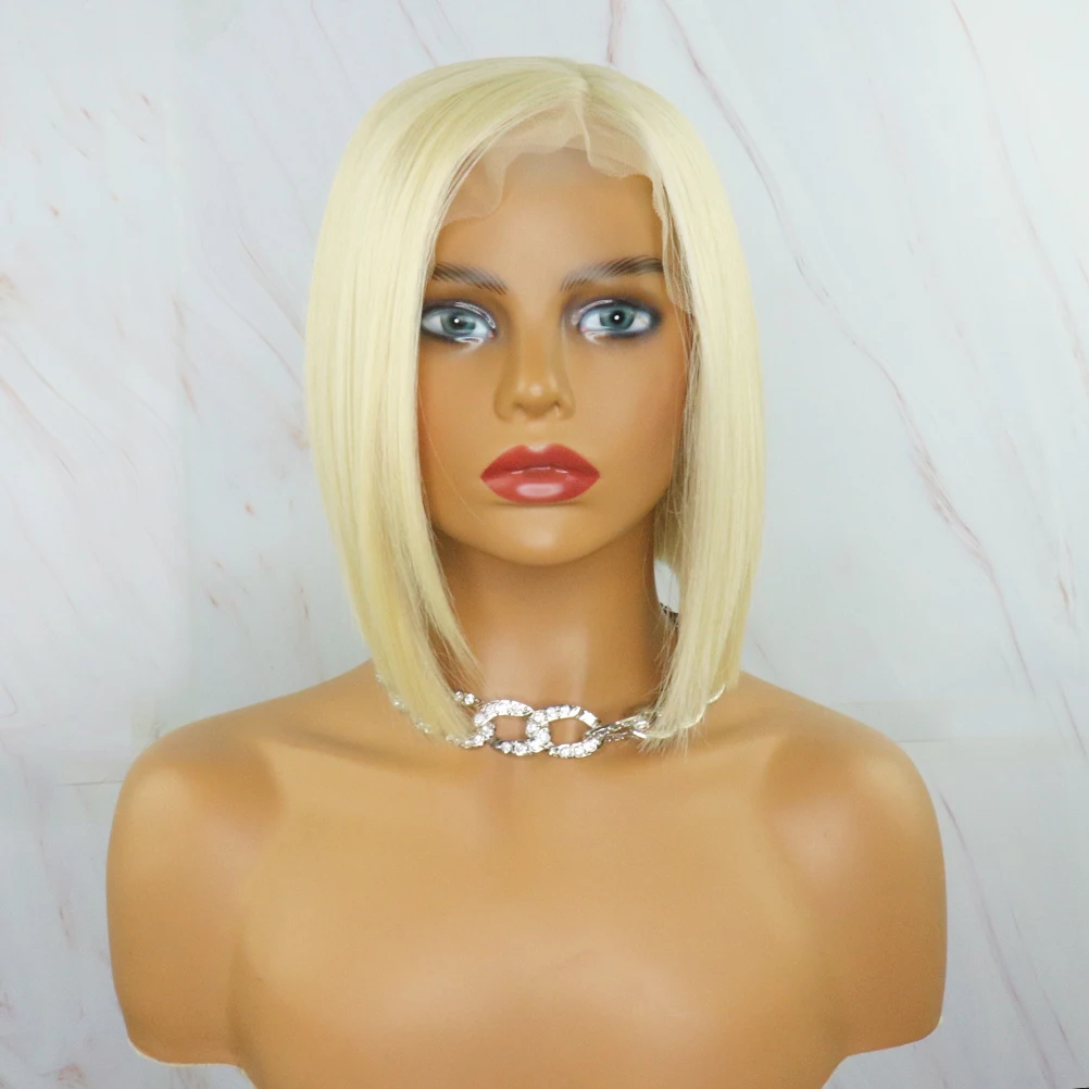 BlueBird 12inch Blonde Lace Front Wigs For Women 13X4inch Futura Hair Synthetic Front Lace Wigs With Side Part Short Bob Wigs