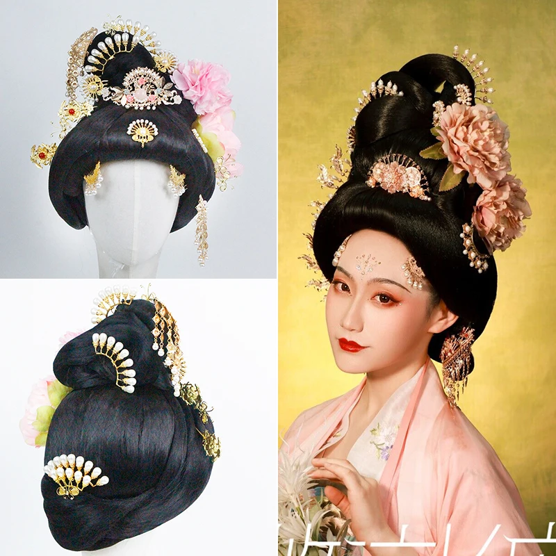 

Princess Hair Piece vintage Dress up Women Tang Dynasty Royal Palace Beauty Hair Products Queen Empress Cosplay