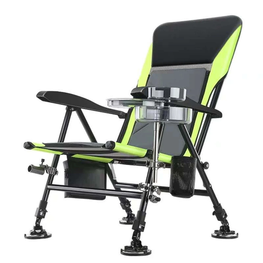 NEW Outdoor Foldable Fishing Chair Recliner four-leg Adjustable Multifunction Portable Beach Chair