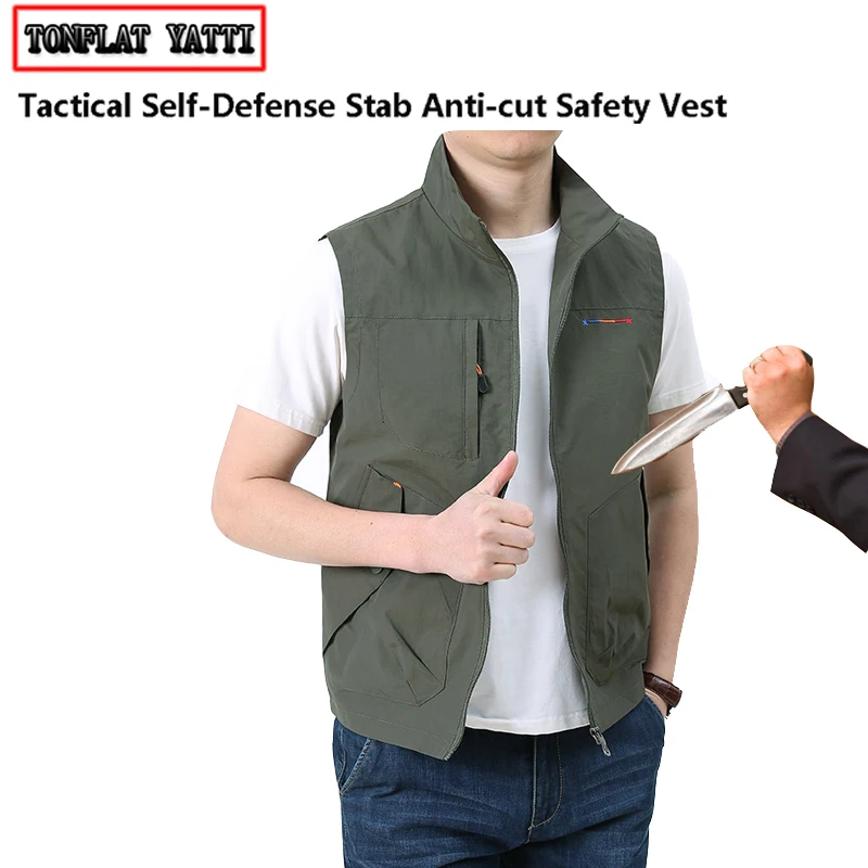 Chaleco Anticorte-Self-Defense Stab-Proof Vest Cut Tactico Militar Knife Proof Cuello Anticorte Invisible Flexible Clothing 5XL