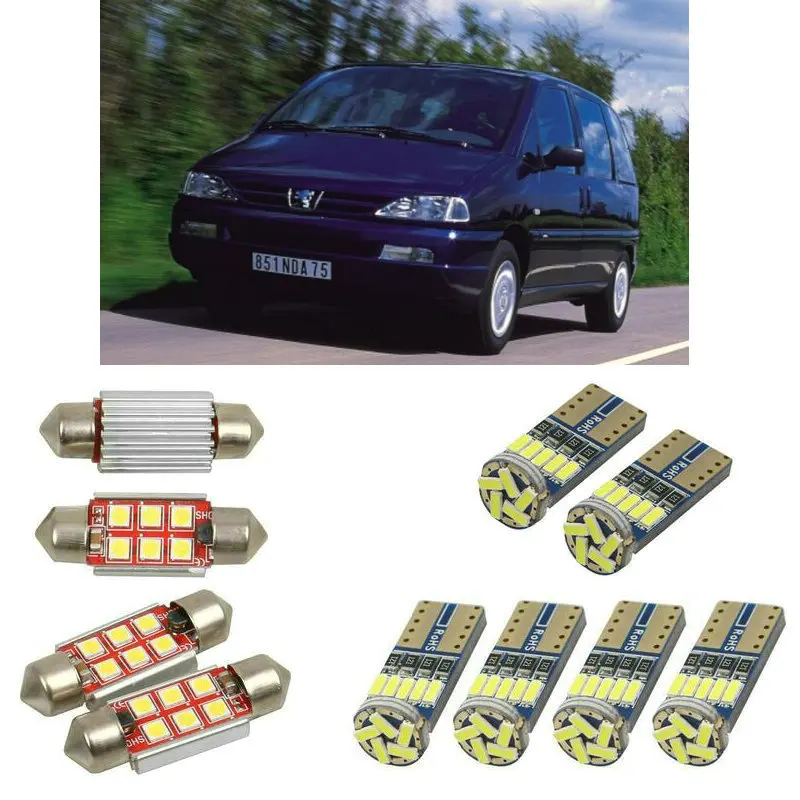 Interior led Car lights For peugeot 806 221 minivan car accessories boot light License Plate Light 8pc