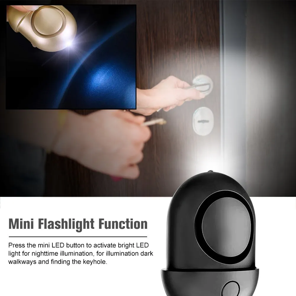 Personal Alarm/ 125-130dB Safe Sound Emergency Self-Defense Security Alarm/ Keychain/ LED Flashlight