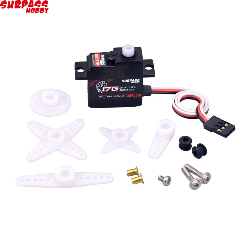 SURPASS Hobby S0017P 17g Plastic Gear 1.8KG Digital Servo for RC Fixed-Wing Airplane Robot Car Boat Duct Plane