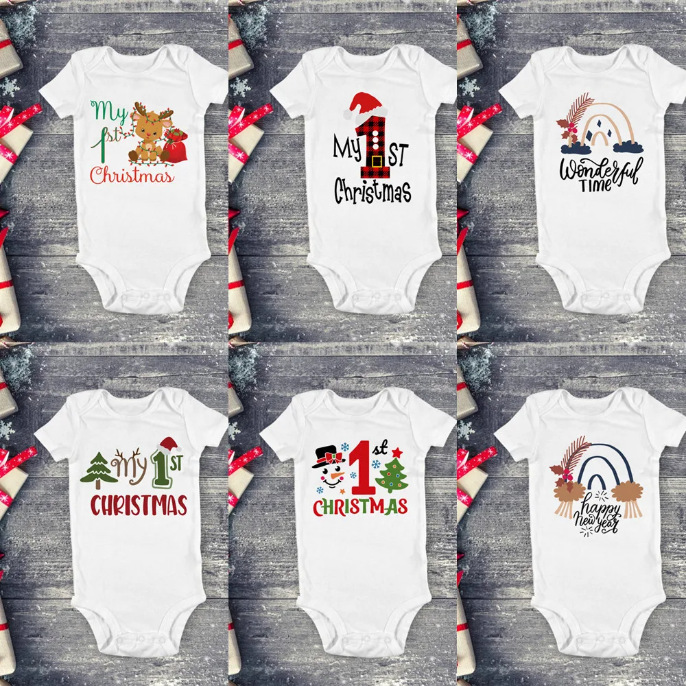 

Merry Christmas Baby Shirt New Baby Gift Pregnancy Announcement Baby Bodysuit Gender Neutral Cute Rainbow Ropa