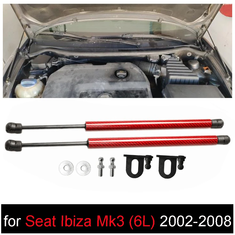 For SEAT Ibiza Mk3 (6L) 2002-2008 Front Hood Bonnet Modify Gas Struts Shock Damper Lift Supports Car-Styling Prop Rods Absorber