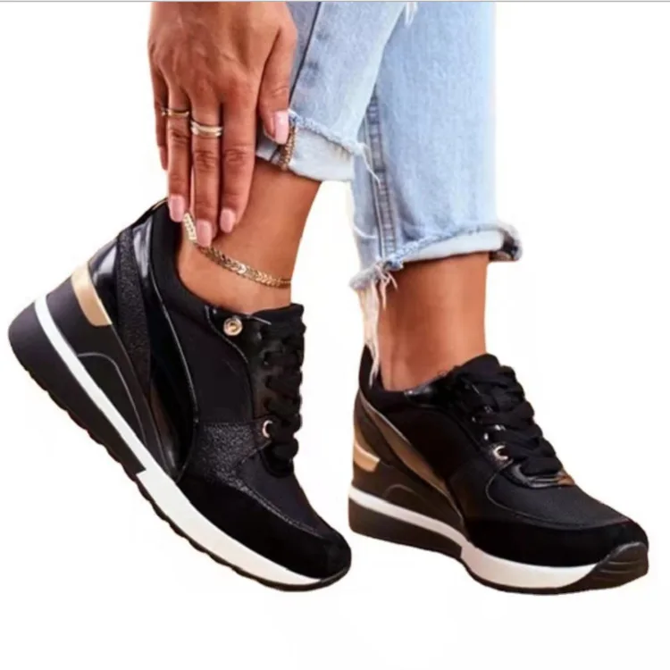 Brand Design New Women Casual Shoes Height Increasing Sport Wedge Shoes Air Cushion Comfortable Sneakers Zapatos De Mujer