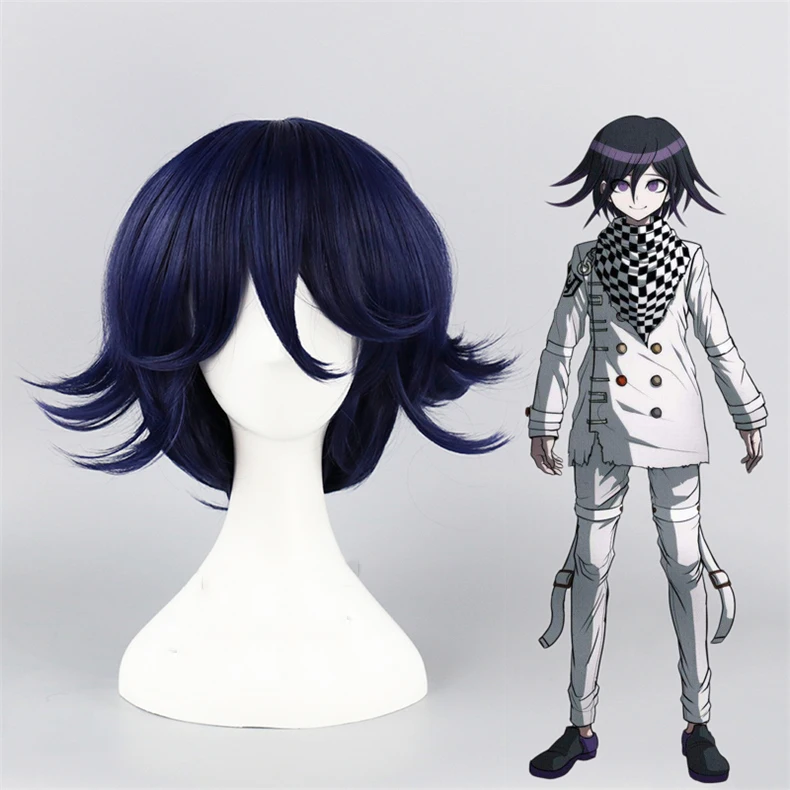 Danganronpa V3: Doden Harmonie Ouma Kokichi Cosplay Pruik vrouwen Man Jongens Korte Rechte Anime Pruik Christmas Party Cosplay Gift