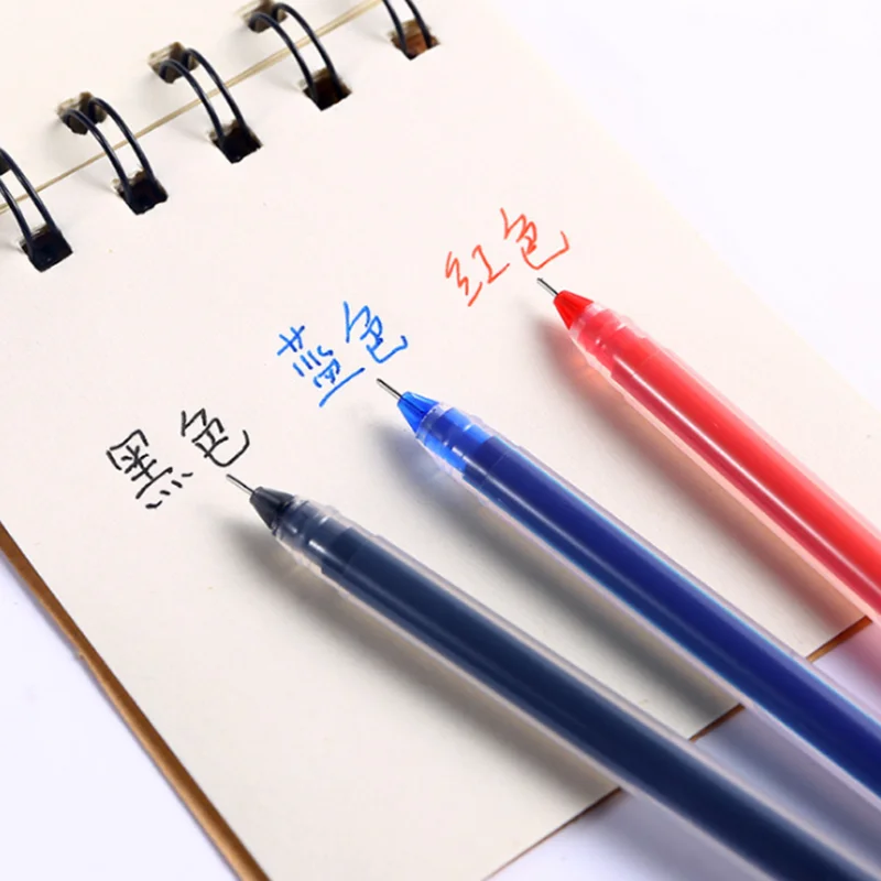 10pc Giant Can Write Gel Pen Red Black Blue High Capacity Ink Pens Needle Tub Pen Smooth Writing Comfort Grip Office Stationery