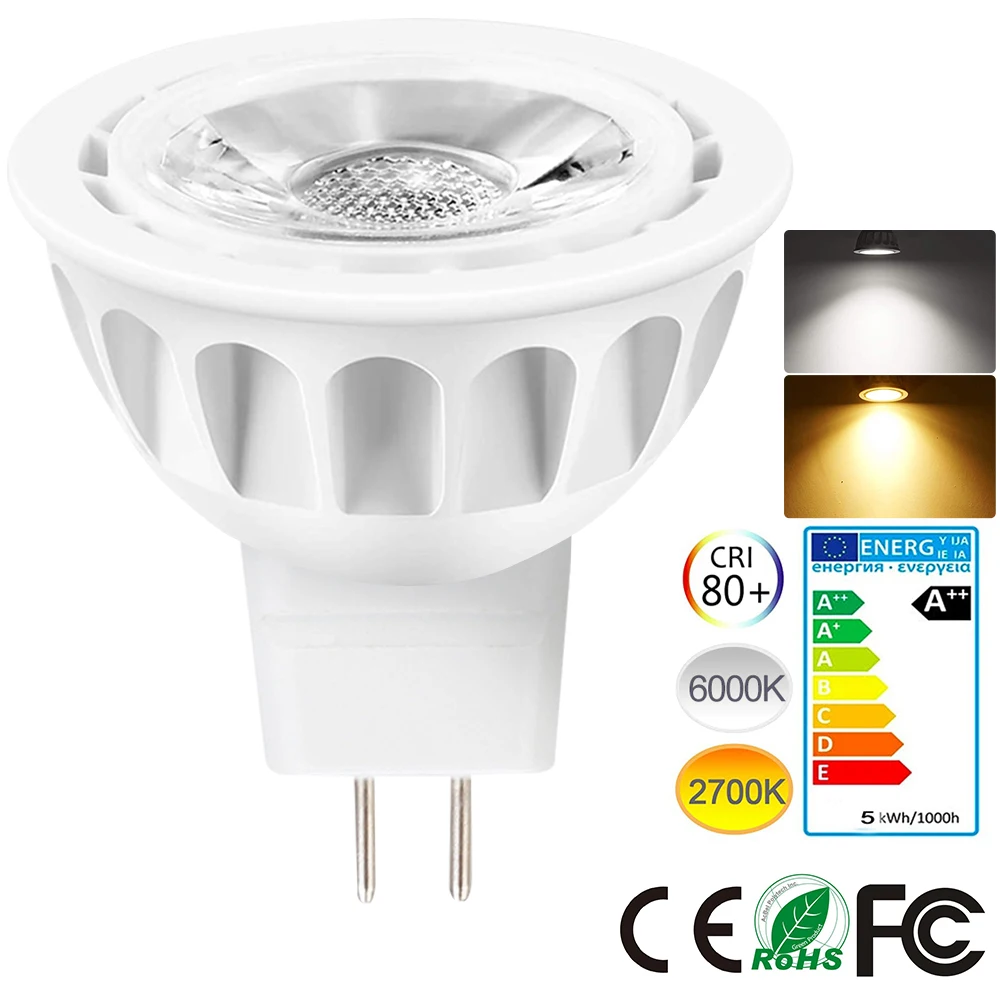 

MR16 LED COB Bulb 12V Bombilla LED Spotlight 5W Equivalent 50W LED Lamp 3000K to Daylight 6000K Lampara LED Bulb Home Lighting