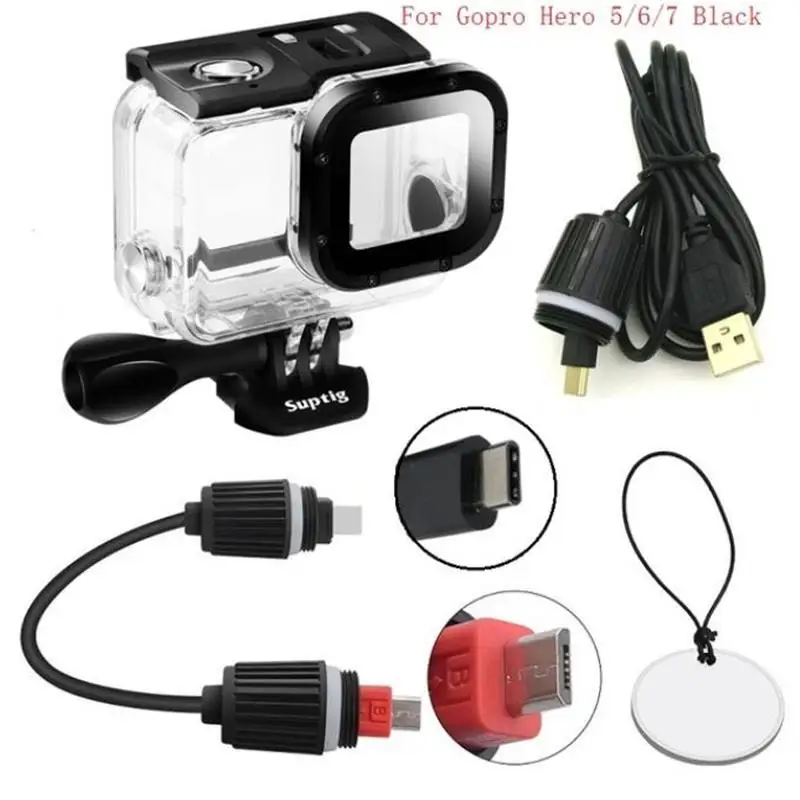 Camera Accessories Chargering Waterproof Case/Portect Frame Motocycle Charger Shell Housing USB Cable for Gopro Hero 458/9101112