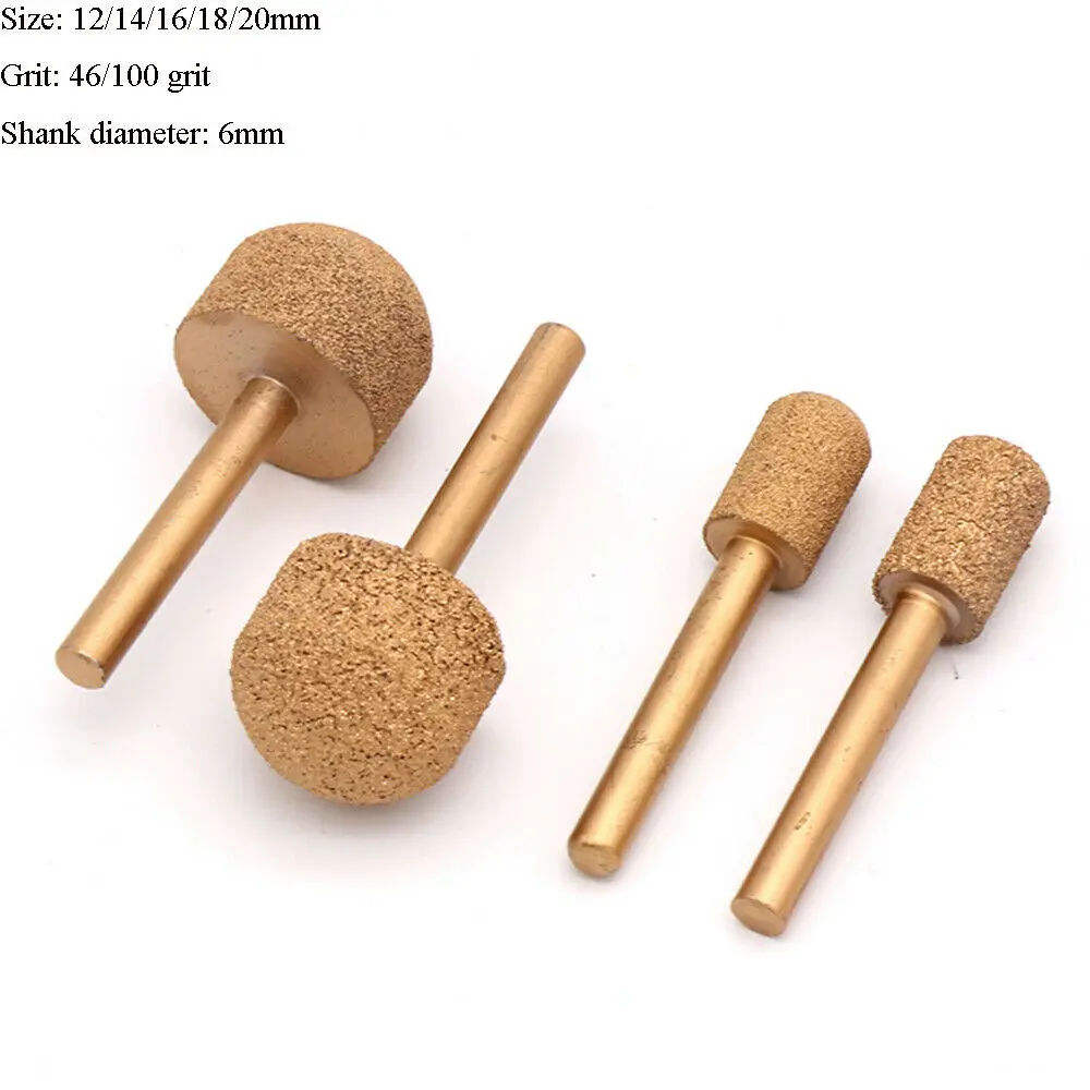 12-20Mm Brazing Diamond Burr บดแกะสลัก Bit 6Mm Shank เจาะ46 100กรวด