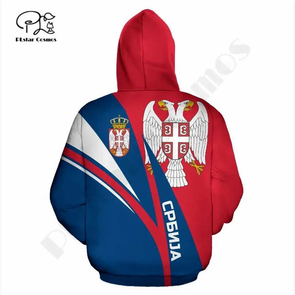 PLstar Cosmos 3DPrint Newest Serbia Country Flag Unique Amazing Harajuku Pullover Streetwear Unisex Hoodies/Sweatshirt/Zip R-4