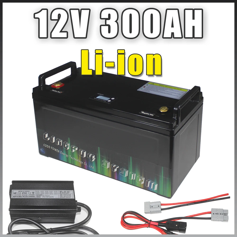 

12V 200Ah Deep Cycle Lithium Battery Pack Built-in 12.6V 200A BMS for Electric boat motor Solar inverter