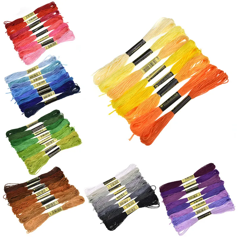 8pcs/lot  Cross Stitch Threads Similar Color Embroidery Thread Cotton Sewing Skeins Thread Floss DIY Craft Sewing Accessories