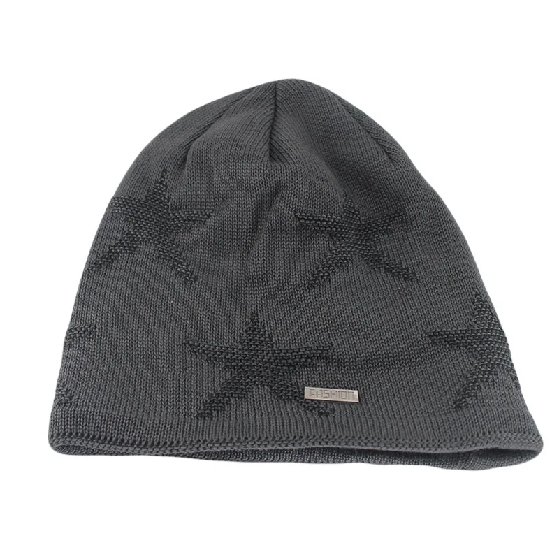 New Fashion Winter Adult Men Beanies Skullies Warm Casual Knit Hat Snow Big Star Women Hats Cap Soft Solid Male Outdoor Gorras