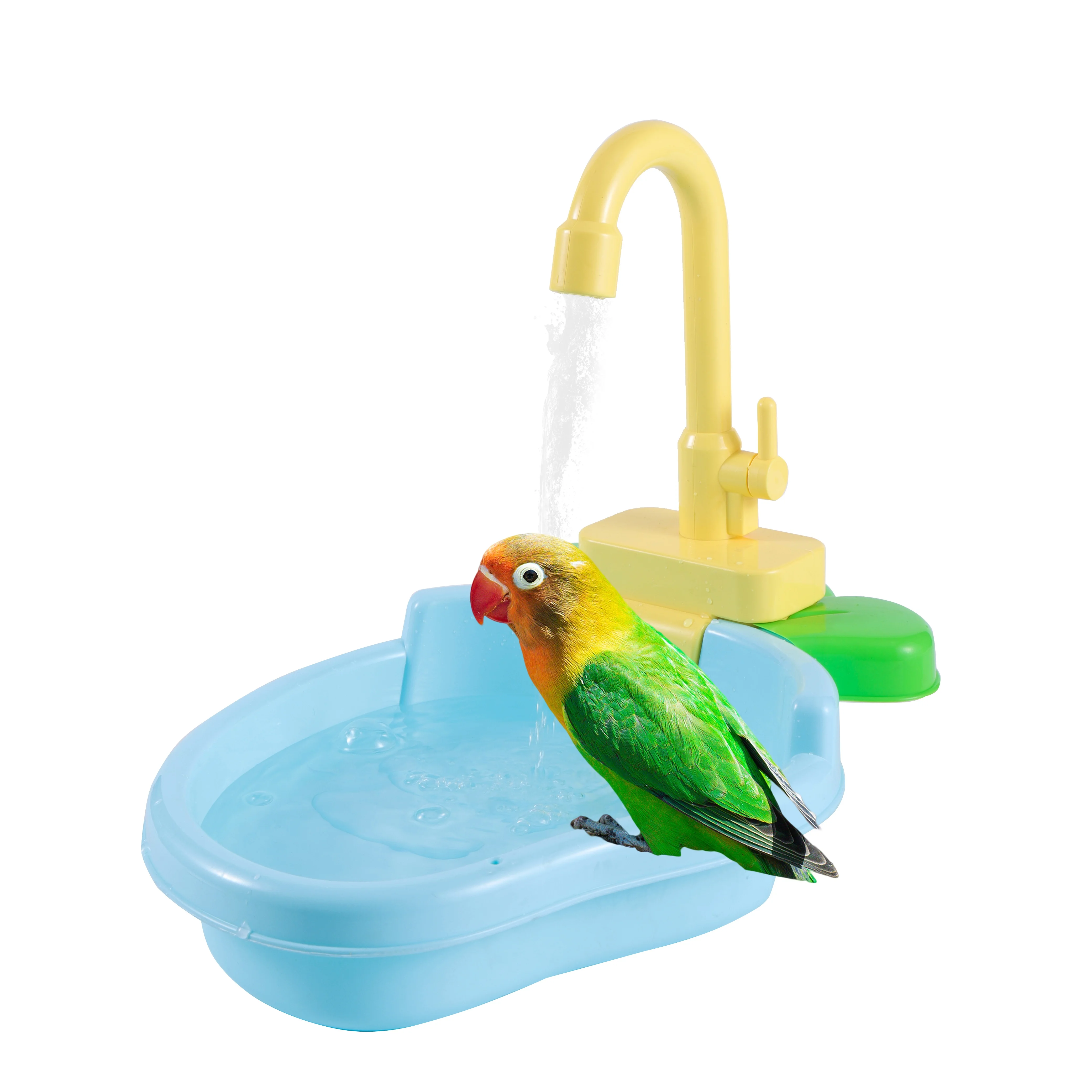 Parrot Bath Bird shower Bathtub Toys Automatic Parrots Paddling Pool With Faucet Swimming Pools Pet Feeder Kitchen Playset