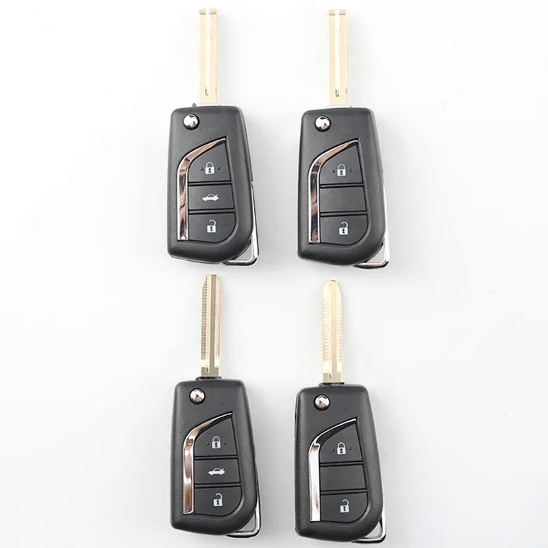 

Flip Folding Remote Key Shell 2/3 Button For Toyota Corolla RAV4 Levin Camry Reiz Highlander Toy48 Toy43 Uncut Blade Accessories