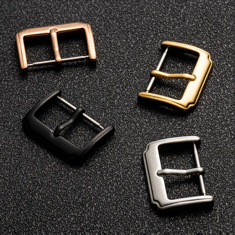 12 14 16 18 20 22mm High quality Stainless Steel Universal Pin Buckle watch clasp For Steel Strap Leather Band Watch Accessories