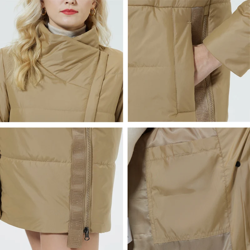 ICEbear 2023 new women\'s spring jacket hooded cotton warm fashion coat high quality brand female hooded parkas GWC22031I
