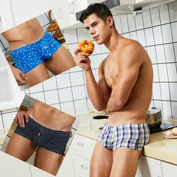 Ropa interior para hombre, Boxers, pantalones cortos de verano, Calzoncillos de algodón con estampado suave, calzoncillos cortos sueltos para el hogar, pantalones para dormir para hombre